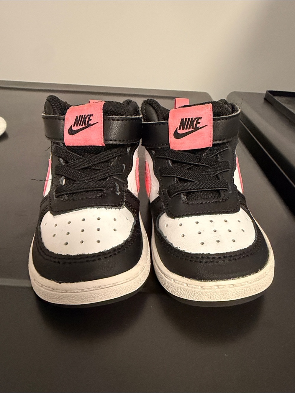 Nike Kids Black, White & Pink High-Top Sneakers - just washed and ready